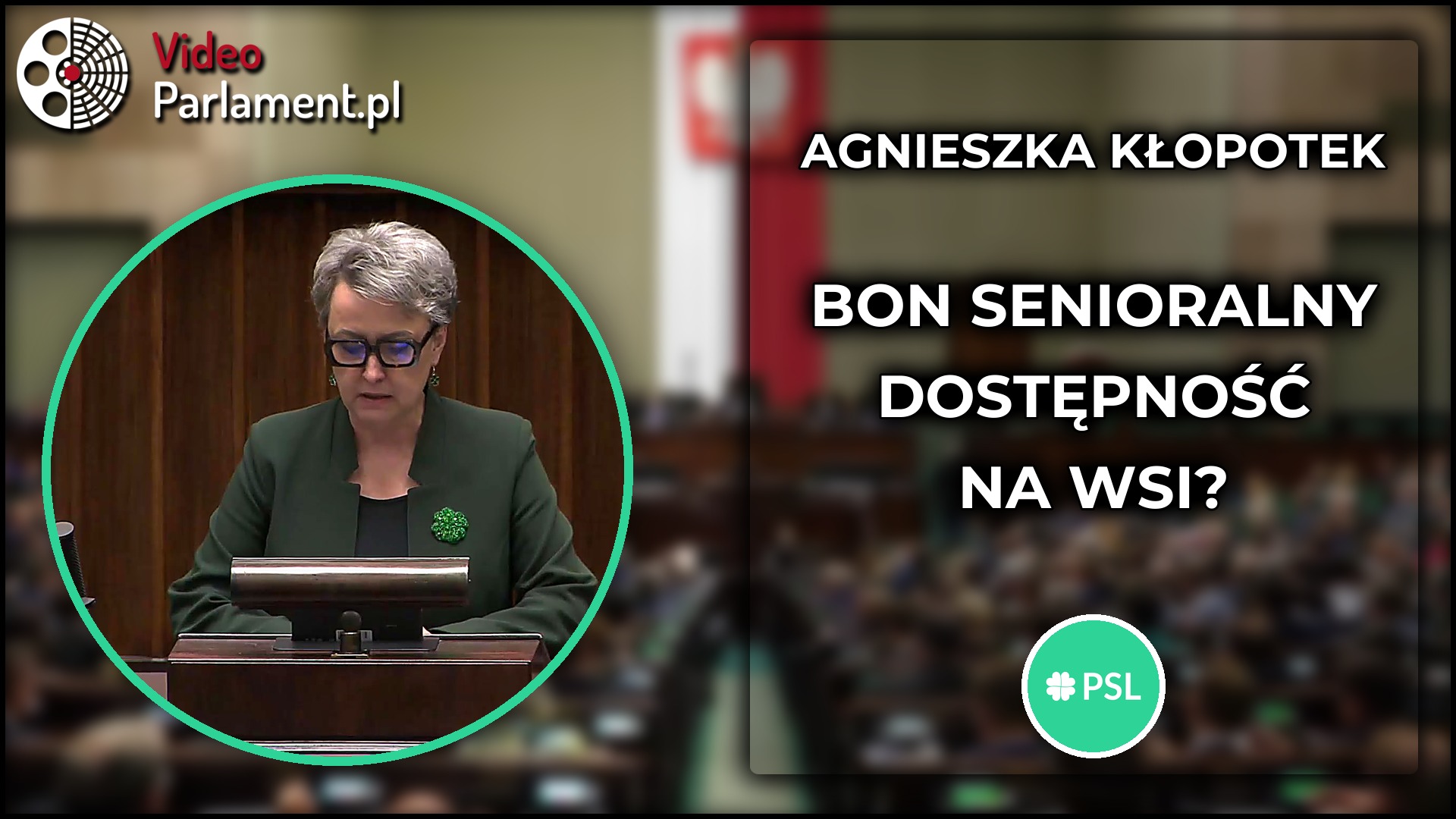 Agnieszka Kłopotek pyta o dostępność bonu senioralnego na wsi
