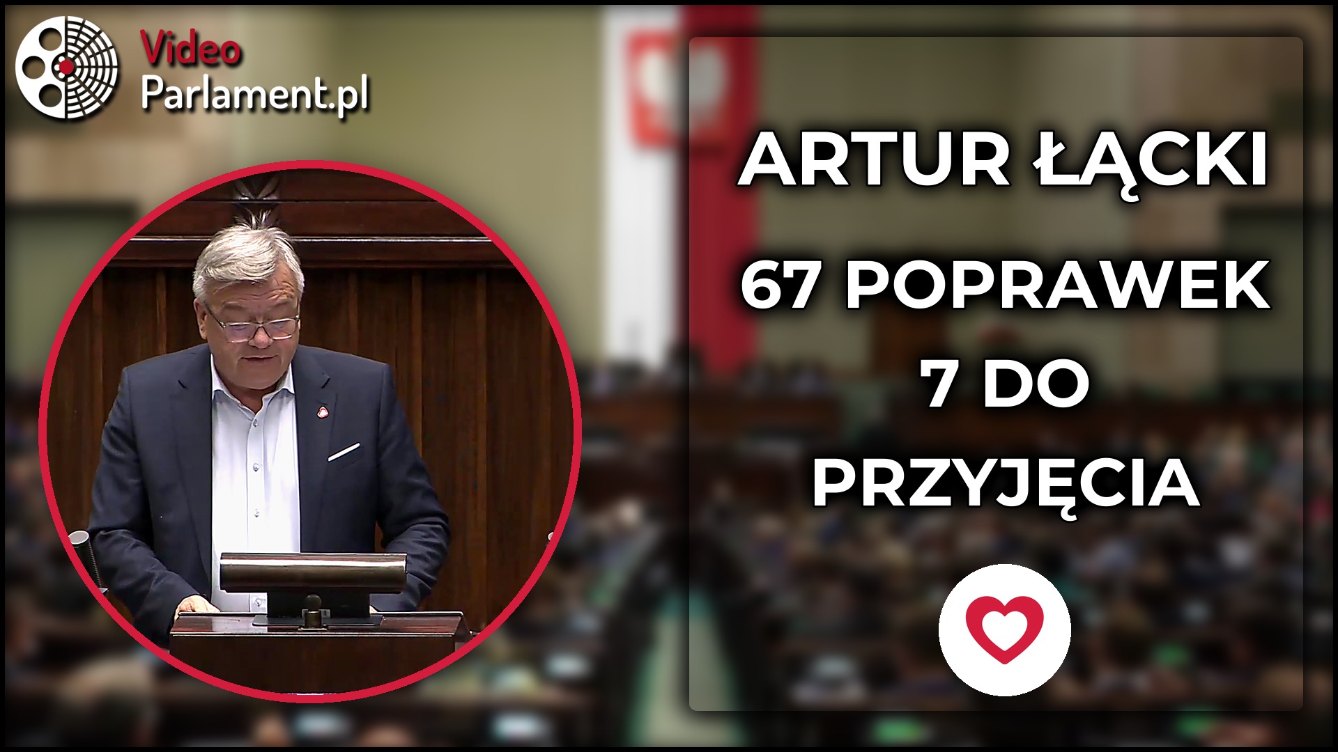 Artur Łącki przedstawia stanowisko komisji wobec 67 poprawek