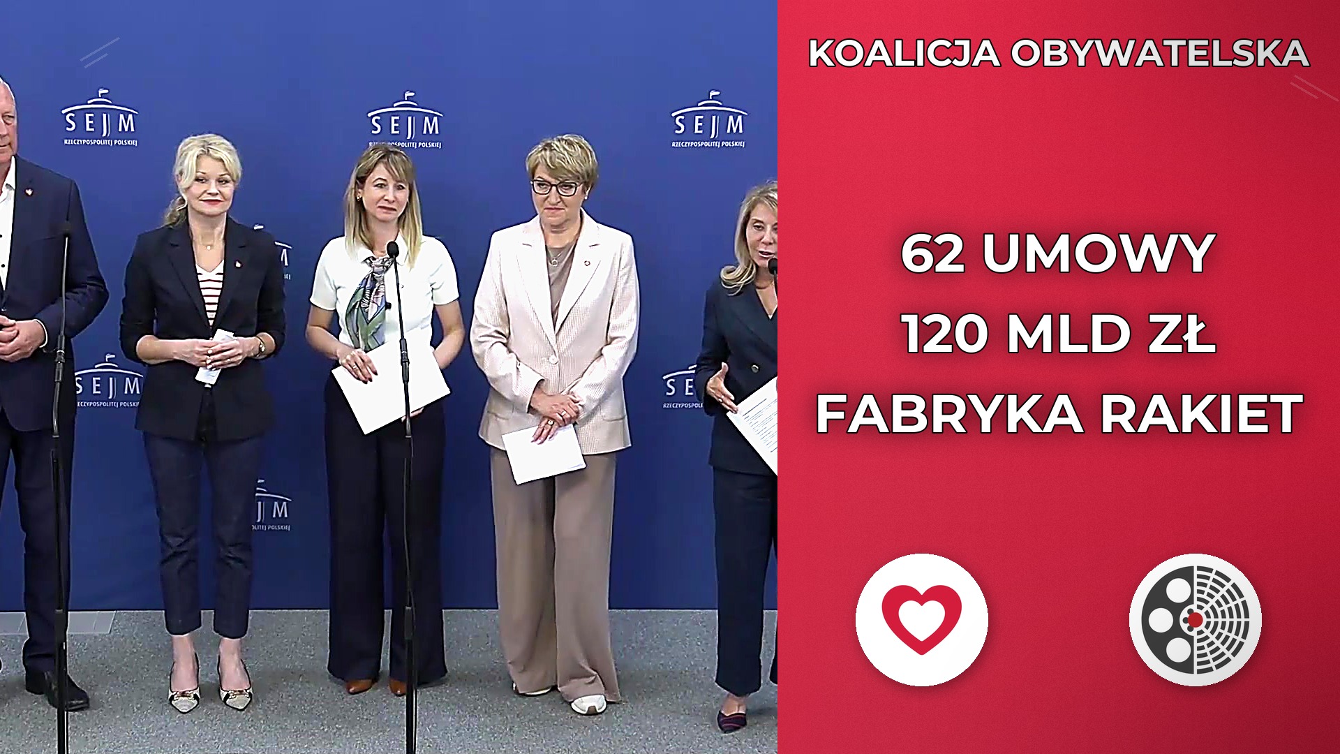 Koalicja Obywatelska: SAFE - 62 umowy na 120 mld i fabryka rakiet