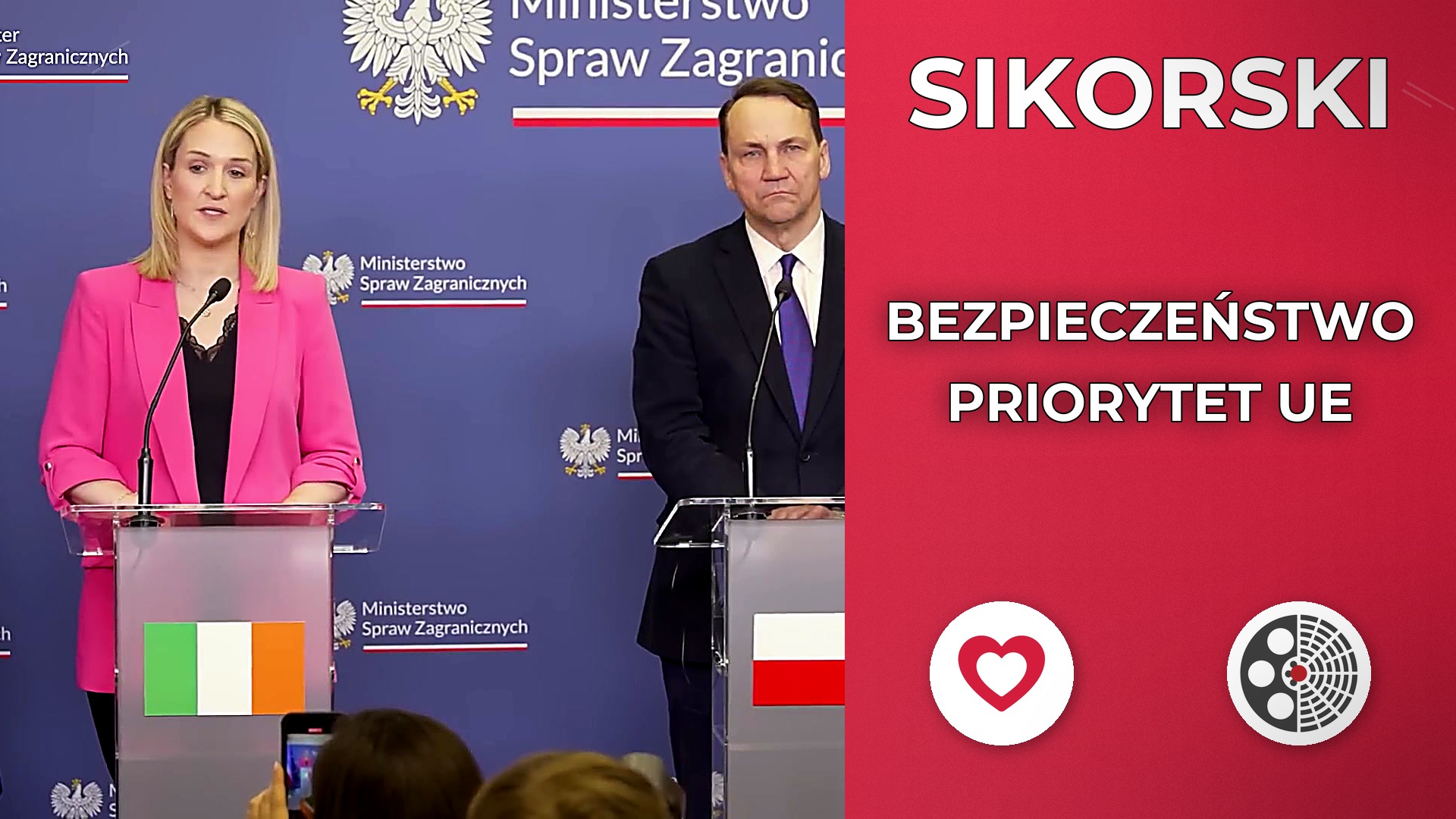 Radosław Sikorski: Polska i Irlandia stawiają na bezpieczeństwo UE
