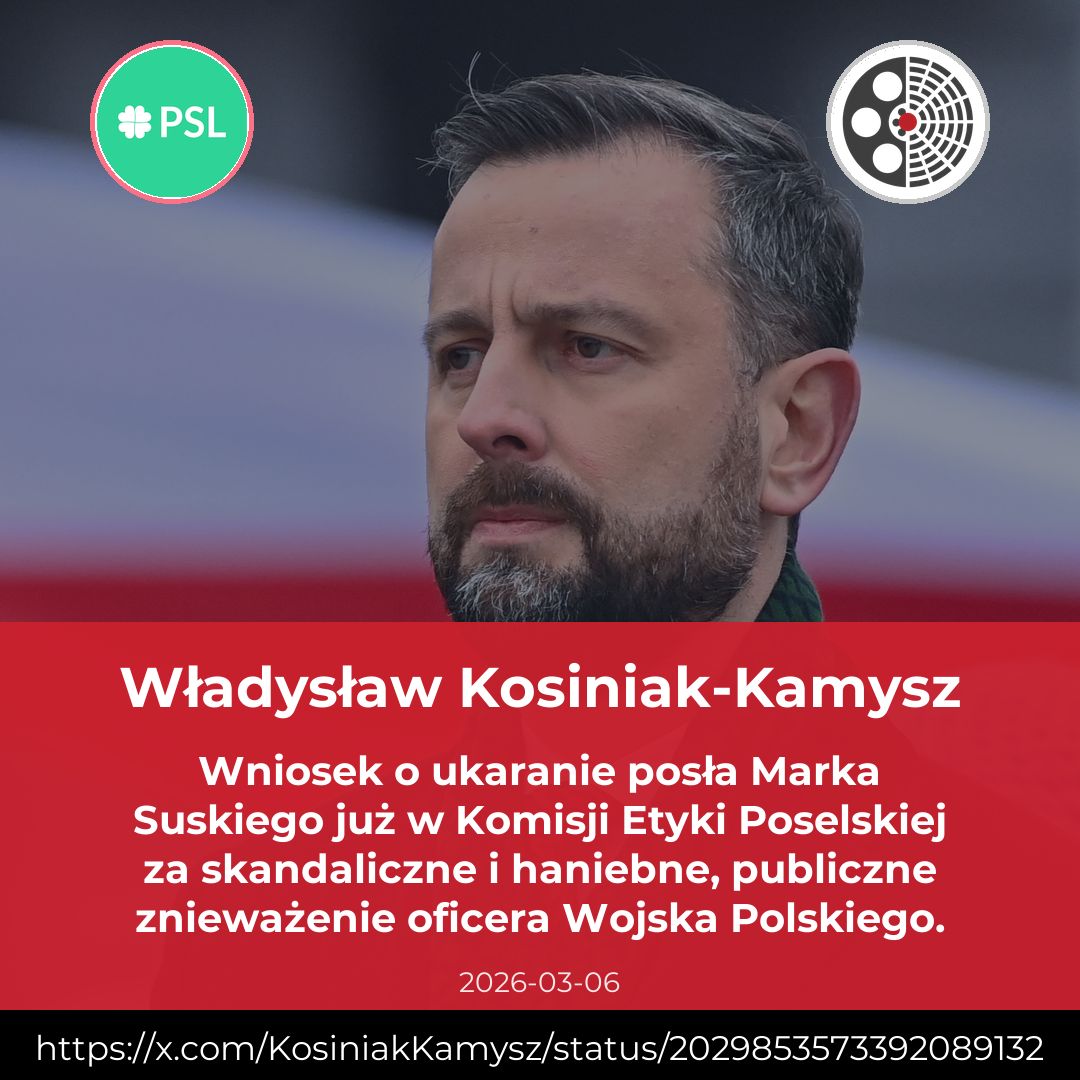 Kosiniak-Kamysz: Wniosek o ukaranie posła Suskiego po wystąpieniu w Radomiu