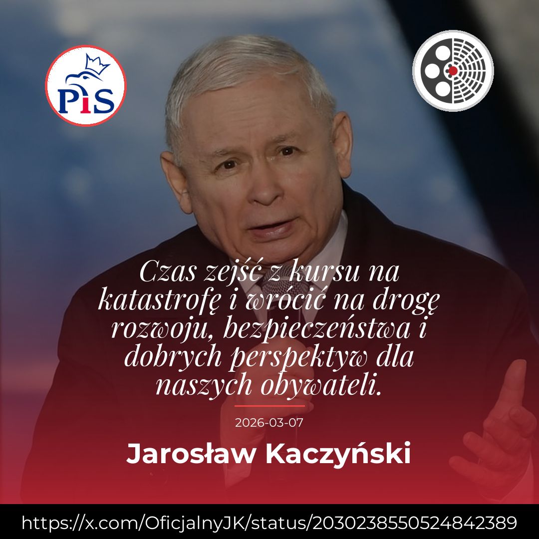 Kaczyński zaprasza na konwencję w Krakowie: czas zejść z kursu na katastrofę