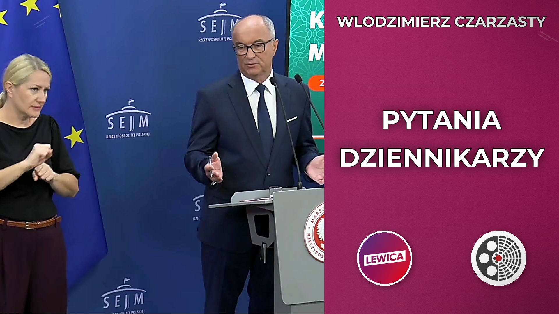 Konferencja marszałka Sejmu Włodzimierza Czarzastego - pytania dziennikarzy