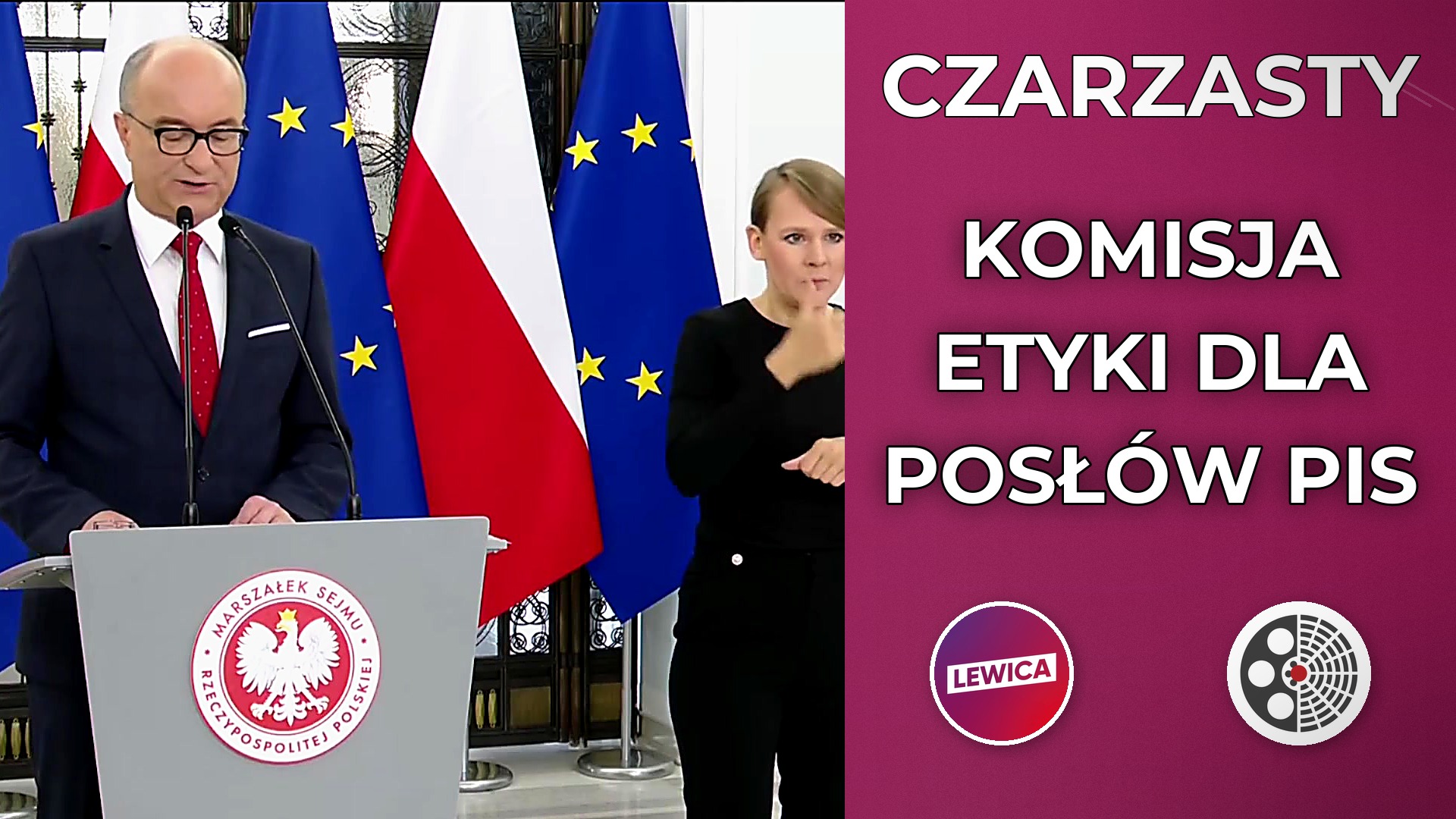 Konferencja prasowa marszałka Sejmu Włodzimierza Czarzastego